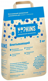 NAPKINS наполнитель Впитывающий наполнитель, 6л, мелкая фракция 3.0кг